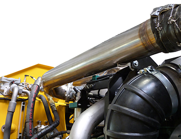 Hitzeschutz und Verbrennungsschutz durch Ummantelung der Abgasrohre mit iSoKlick.INTEGRAL.flex-Isolierelemente